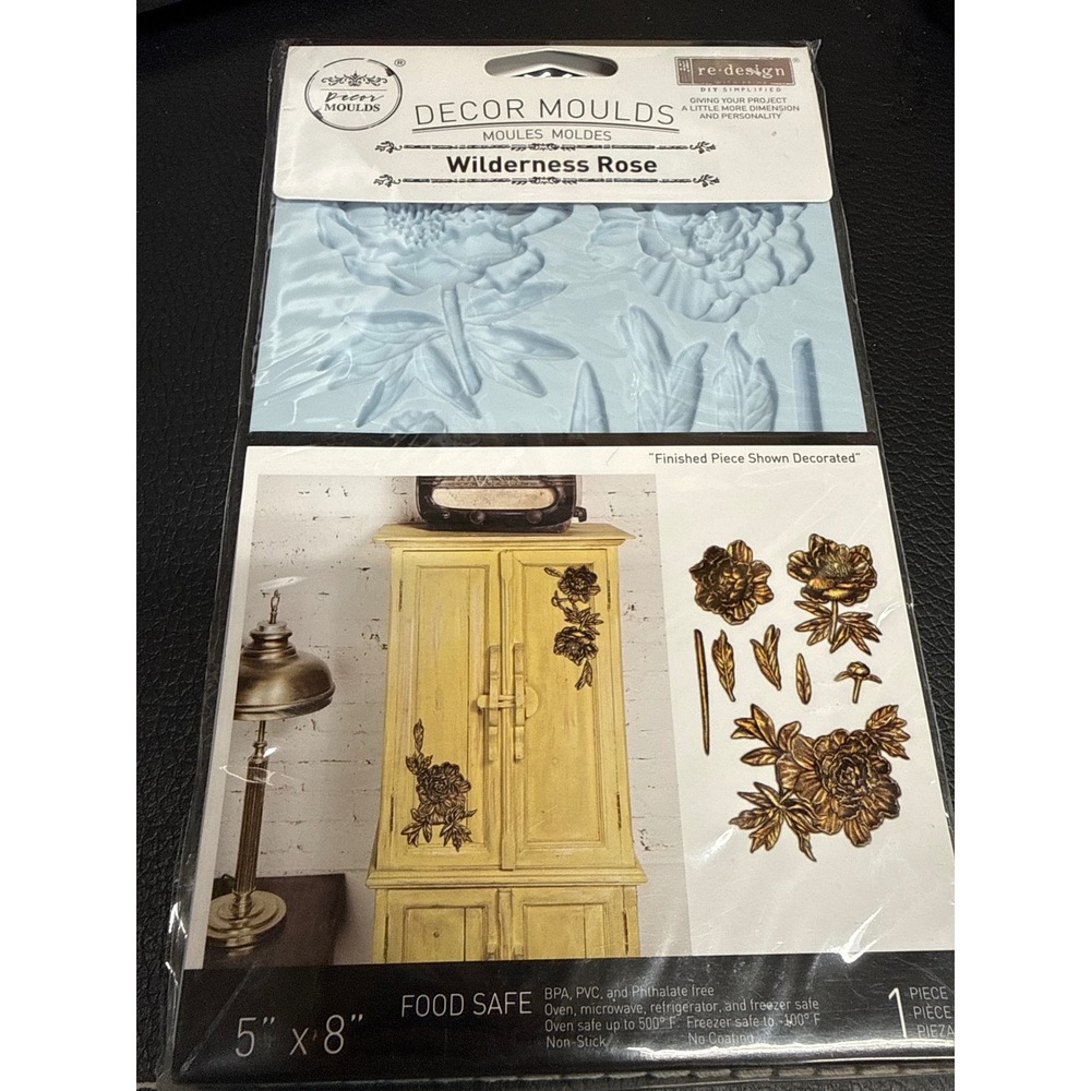 Redesign with Prima Decor Mould Wilderness Rose Silicone Floral Craft Mold 5x8